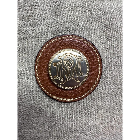 Vintage Redwall Linen Shoulder Bag Leather TRIM NWOT - Picture 5 of 10